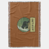 Schwarzer Bär und Sättel Brown Throw Blanken Decke (Vorderseite Vertikal)