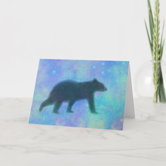 Schwarzer Bär und Sterne Geburtstag Karte (Vorderseite)