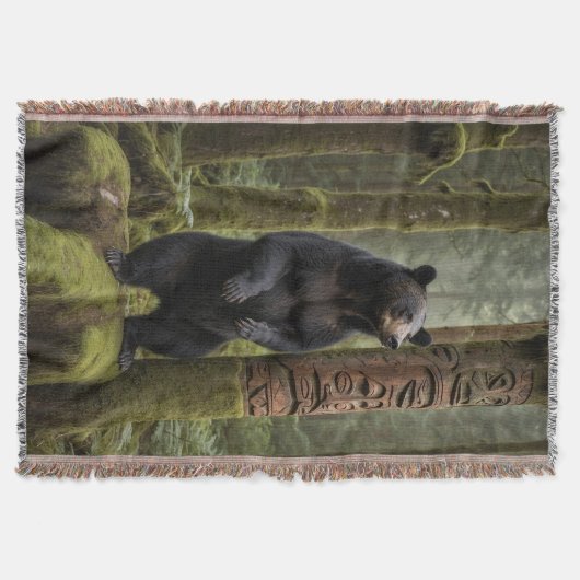 Schwarzer Bär und Totem Pole Decke (Vorderseite)