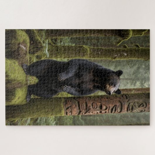 Schwarzer Bär und Totem Pole Puzzle (Horizontal)