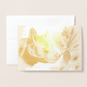 Schwarzer Bär und Weihnachtsbaum Folienkarte (Vorderseite mit Umschlag)