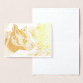 Schwarzer Bär und Weihnachtsbaum Folienkarte (Anzeige)