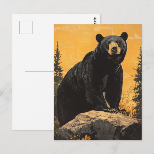 Schwarzer Bär Vintag Postkarte (Vorne/Hinten)