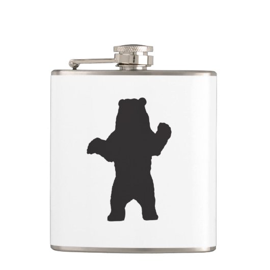 Schwarzer Bär Vinyl Wrapped Flask Flachmann (Vorderseite)