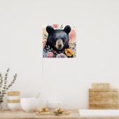 Schwarzer Bär - Wasserfarbenportrait Poster (Küche)