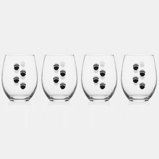 Schwarzer Bär Weinglas Ohne Stiel (Hinten)