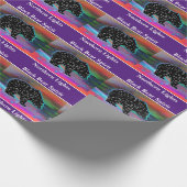 Schwarzer Bärengeist Nordlichter Geschenkpapier (Ecke)