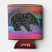 Schwarzer Bärengeist Northern Light Farben können  Dosenkühler (Rückseite)