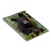 Schwarzer Bärenkub spielt in Bäumen Notizblock (Rechte Seite)