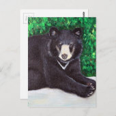 Schwarzer Bärenmalerei Postkarte (Vorne/Hinten)