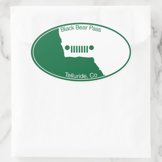Schwarzer Bärenpass - Telluride, Grafschaft Ovaler Aufkleber (Tasche)