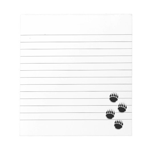 Schwarzer Bärenpaw druckt kundenspezifische Linde Notizblock (Vorderseite)