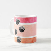 Schwarzer Bärenpaw druckt Retro-Design Kaffeetasse (Vorderseite Links)