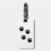 Schwarzer Bärenpaw Individuelle Name Gepäckanhänger (Rückseite vertikal)