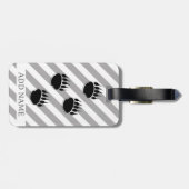 Schwarzer Bärenpfeil druckt weiße graue Streifen Gepäckanhänger (Rückseite horizontal)