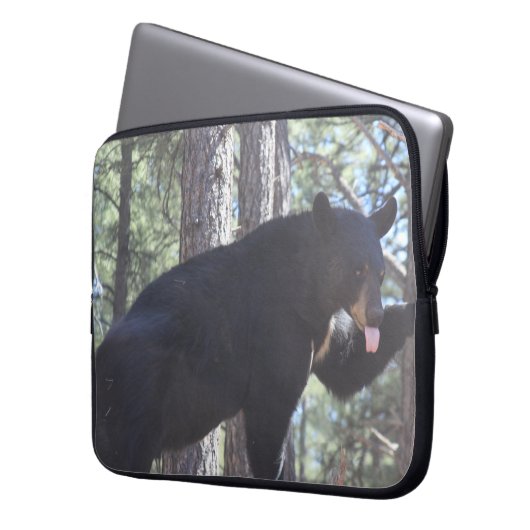 Schwarzer Bärenschlauch Laptopschutzhülle (Vorderseite Links)