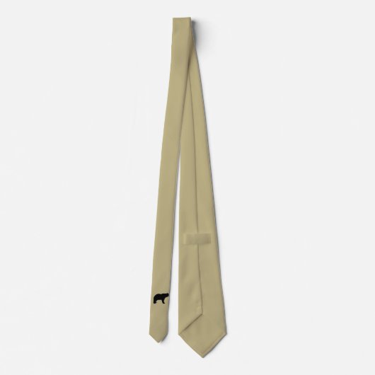 Schwarzer Bärn-Emblem auf bernsteinfarbiger grauer Krawatte (Rückseite)