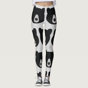 Schwarzer Bärn-Gesicht Leggings