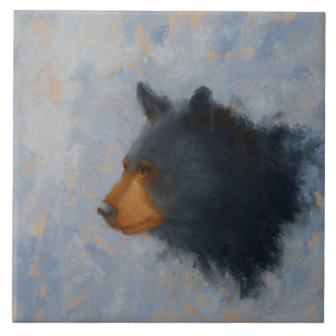 Schwarzer Bärn-Keramik Trivet Fliese