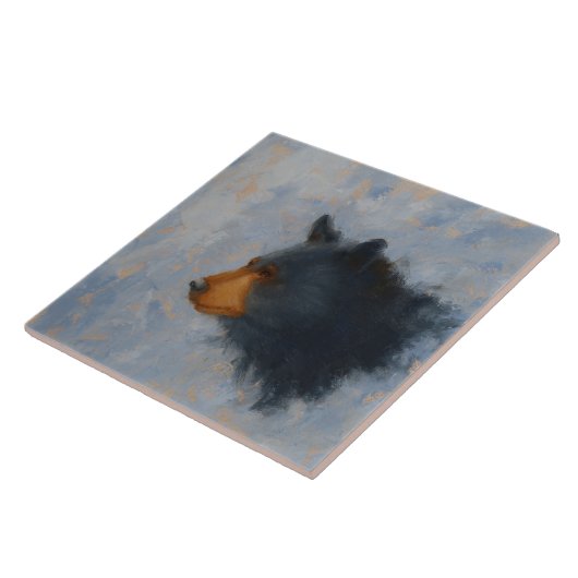 Schwarzer Bärn-Keramik Trivet Fliese (Seite)