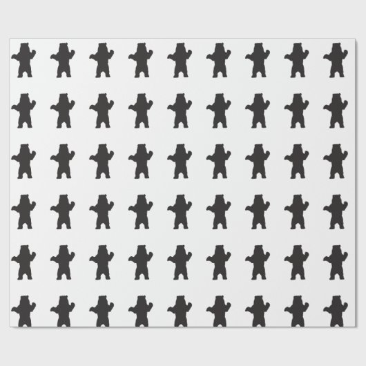 Schwarzer Bärn-Packpapier Geschenkpapier (Flach)