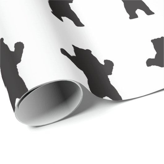 Schwarzer Bärn-Packpapier Geschenkpapier (Rolleneckpunkt)