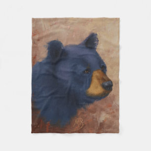 Schwarzer Bärn-Porträt-Fleece-Decke Fleecedecke