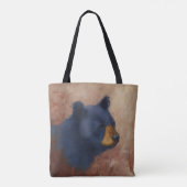 Schwarzer Bärn-Porträt-Taschen-Tasche Tasche (Rückseite)