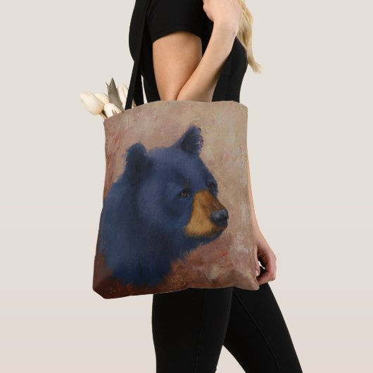 Schwarzer Bärn-Porträt-Taschen-Tasche Tasche (Von Nahem)