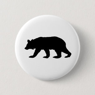 Schwarzer Bärn-Silhouette Button