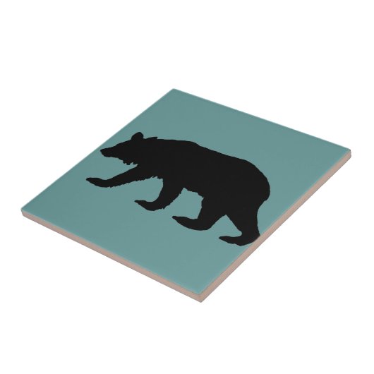 Schwarzer Bärn-Silhouette Fliese (Seite)