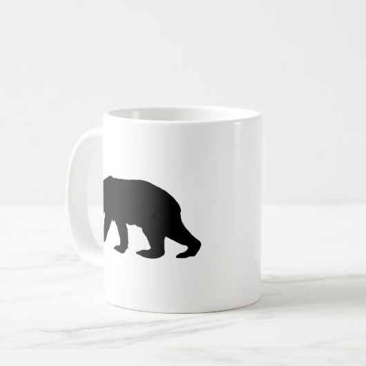 Schwarzer Bärn-Silhouette Kaffeetasse (Vorderseite Links)