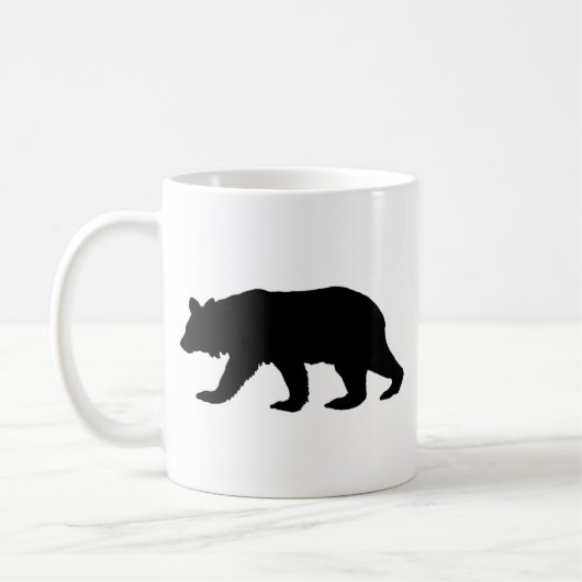 Schwarzer Bärn-Silhouette Kaffeetasse (Links)