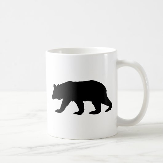 Schwarzer Bärn-Silhouette Kaffeetasse (Rechts)