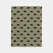 Schwarzer Bärn-Silhouette-Muster Fleecedecke (Vorderseite)