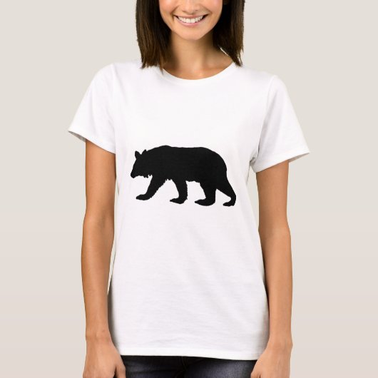 Schwarzer Bärn-Silhouette T-Shirt (Vorderseite)