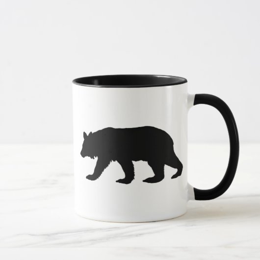 Schwarzer Bärn-Silhouette Tasse (Rechts)