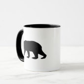 Schwarzer Bärn-Silhouette Tasse (Vorderseite Links)
