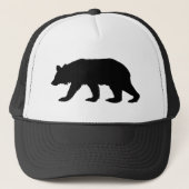 Schwarzer Bärn-Silhouette Truckerkappe (Vorderseite)