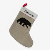 Schwarzer Bärn-Silhouette-Wildnis-Tier-Landkreis Kleiner Weihnachtsstrumpf (Vorderansicht (hängend))