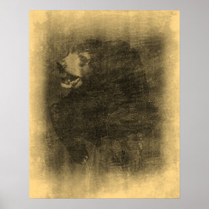Schwarzer Bärn-Vintage Kunst-Plakate Poster