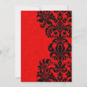 Schwarzer Barock auf roten, eleganten Einladungska Einladung (Rückseite)