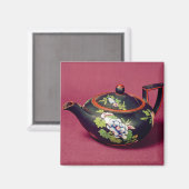 Schwarzer Basaltteapot Magnet (Vorderseite/Rückseite)