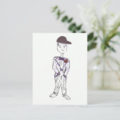 Schwarzer Baseballkap Postkarte (Stehend Vorderseite)