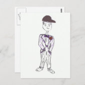 Schwarzer Baseballkap Postkarte (Vorne/Hinten)