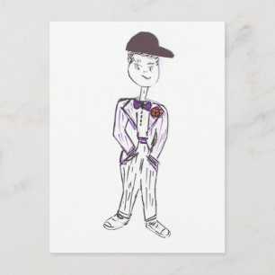 Schwarzer Baseballkap Postkarte