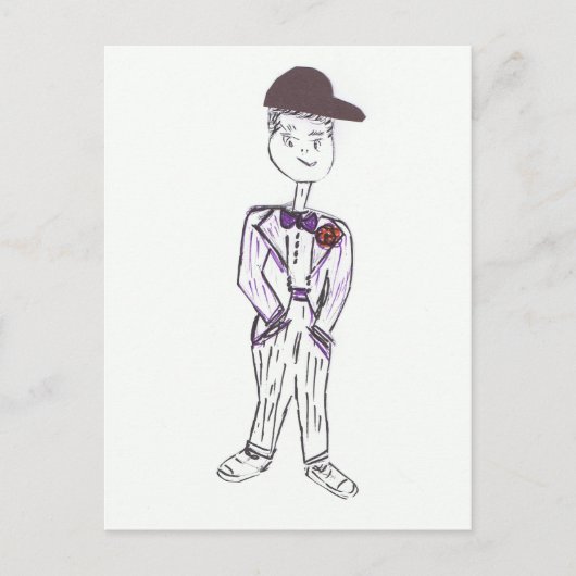 Schwarzer Baseballkap Postkarte (Vorderseite)