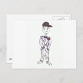 Schwarzer Baseballkap Postkarte (Vorne/Hinten)