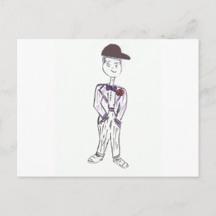 Schwarzer Baseballkap Postkarte