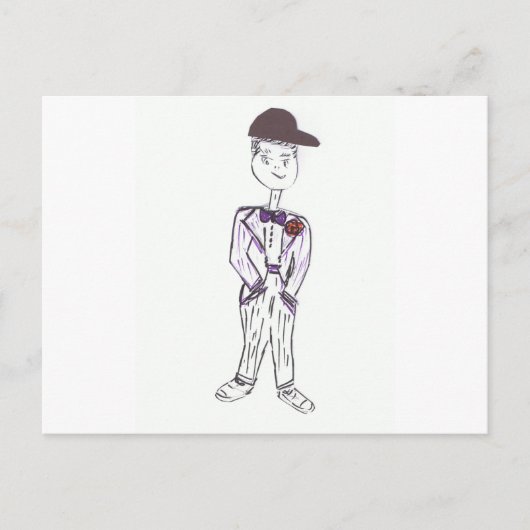 Schwarzer Baseballkap Postkarte (Vorderseite)